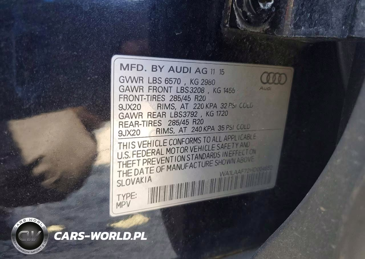 2017 Audi Q7 Premium Plus VIN:WA1LAAF72HD004652 - 13