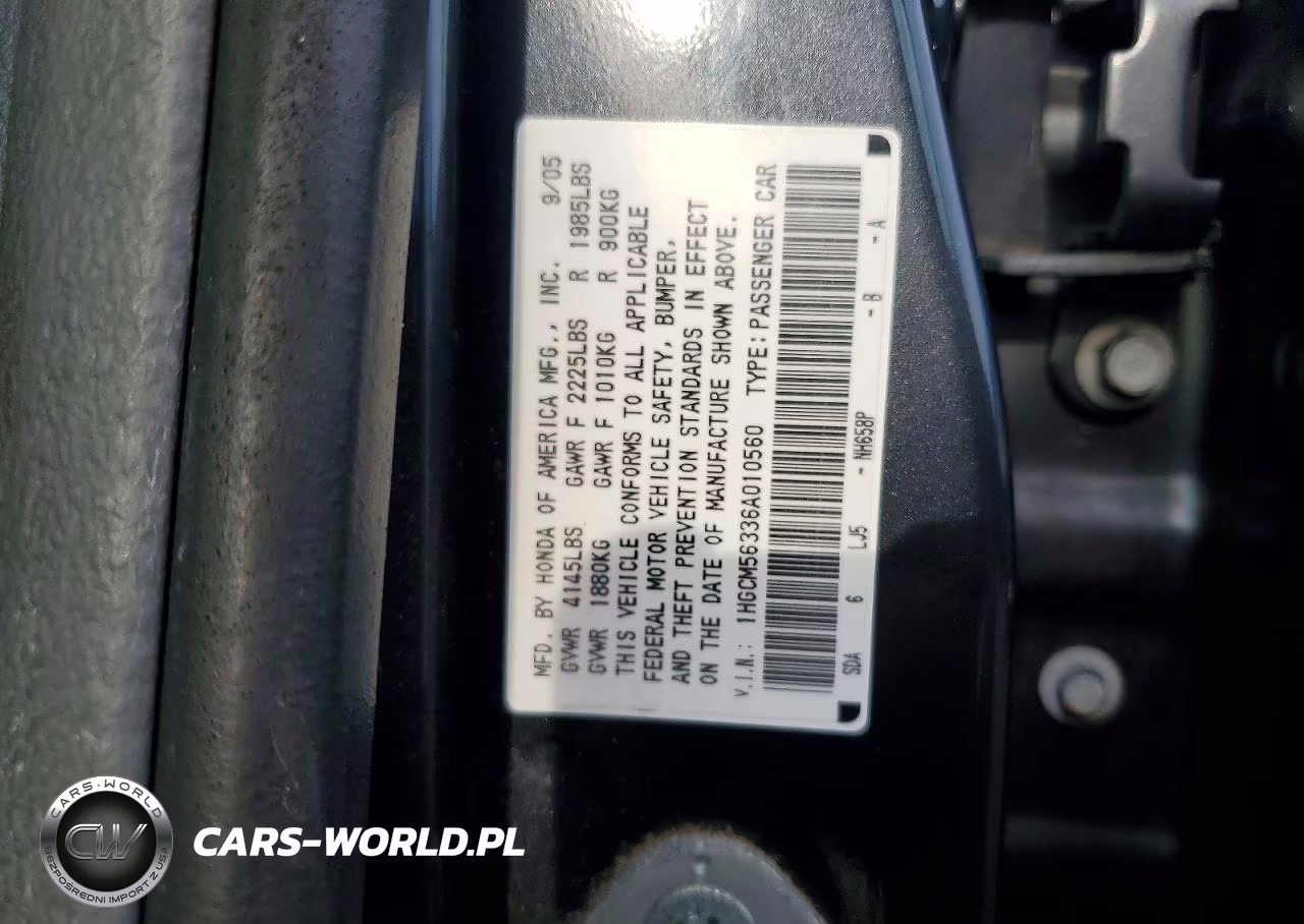 2006 Honda Accord Se VIN:1HGCM56336A010560 - 13