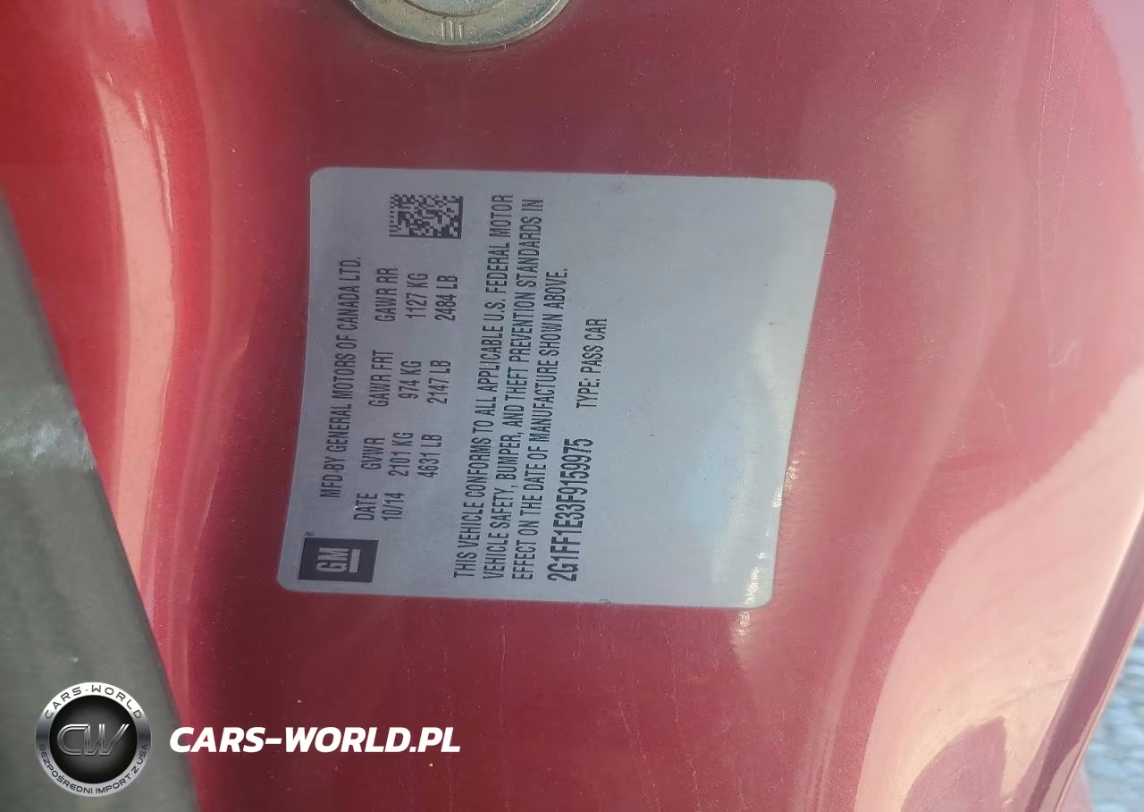 2015 Chevrolet Camaro Lt VIN:2G1FF1E33F9159975 - 12