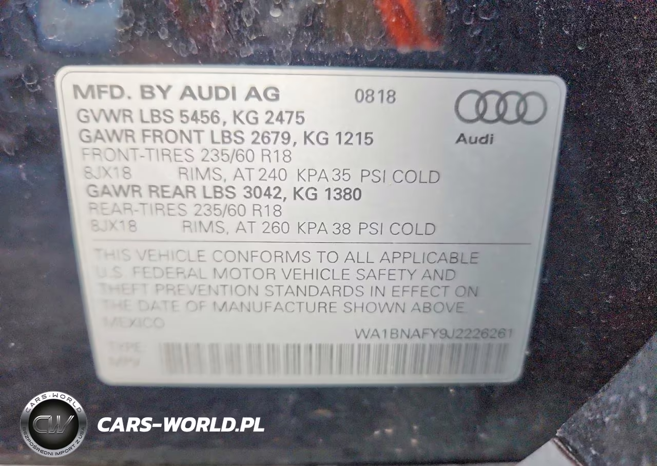 2018 Audi Q5 Premium Plus VIN:WA1BNAFY9J2226261 - 13