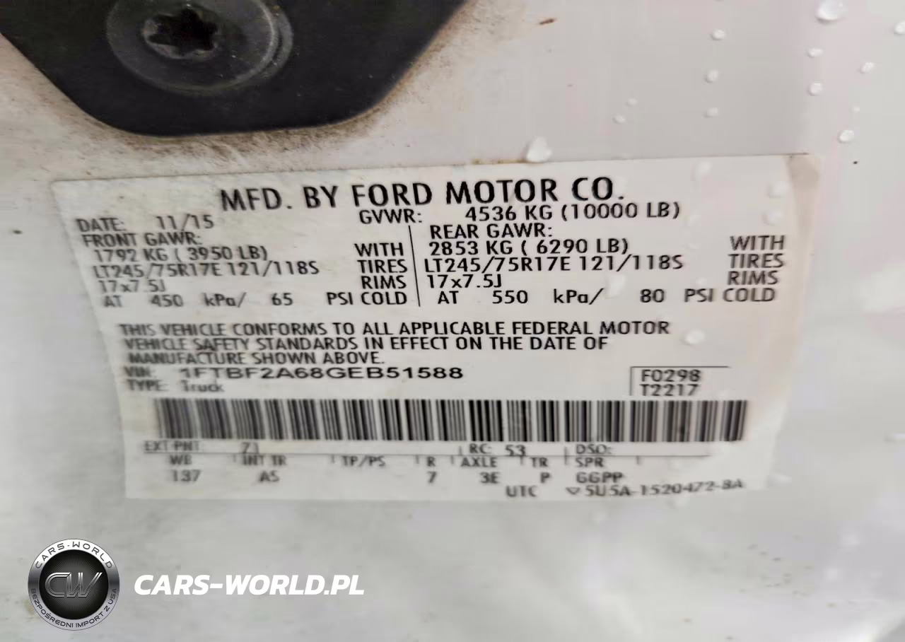 2016 Ford F250 Super Duty VIN:1FTBF2A68GEB51588 - 12