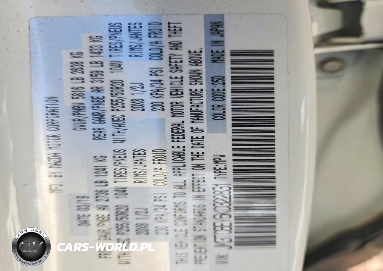 2019 Mazda Cx-9 Signature VIN:JM3TCBEY6K0322831 - 14