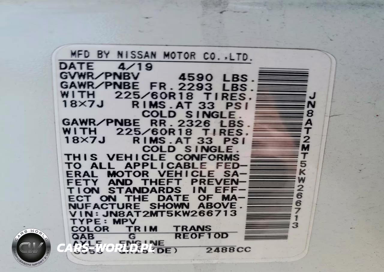 2019 Nissan Rogue Sv VIN:JN8AT2MT5KW266713 - 13