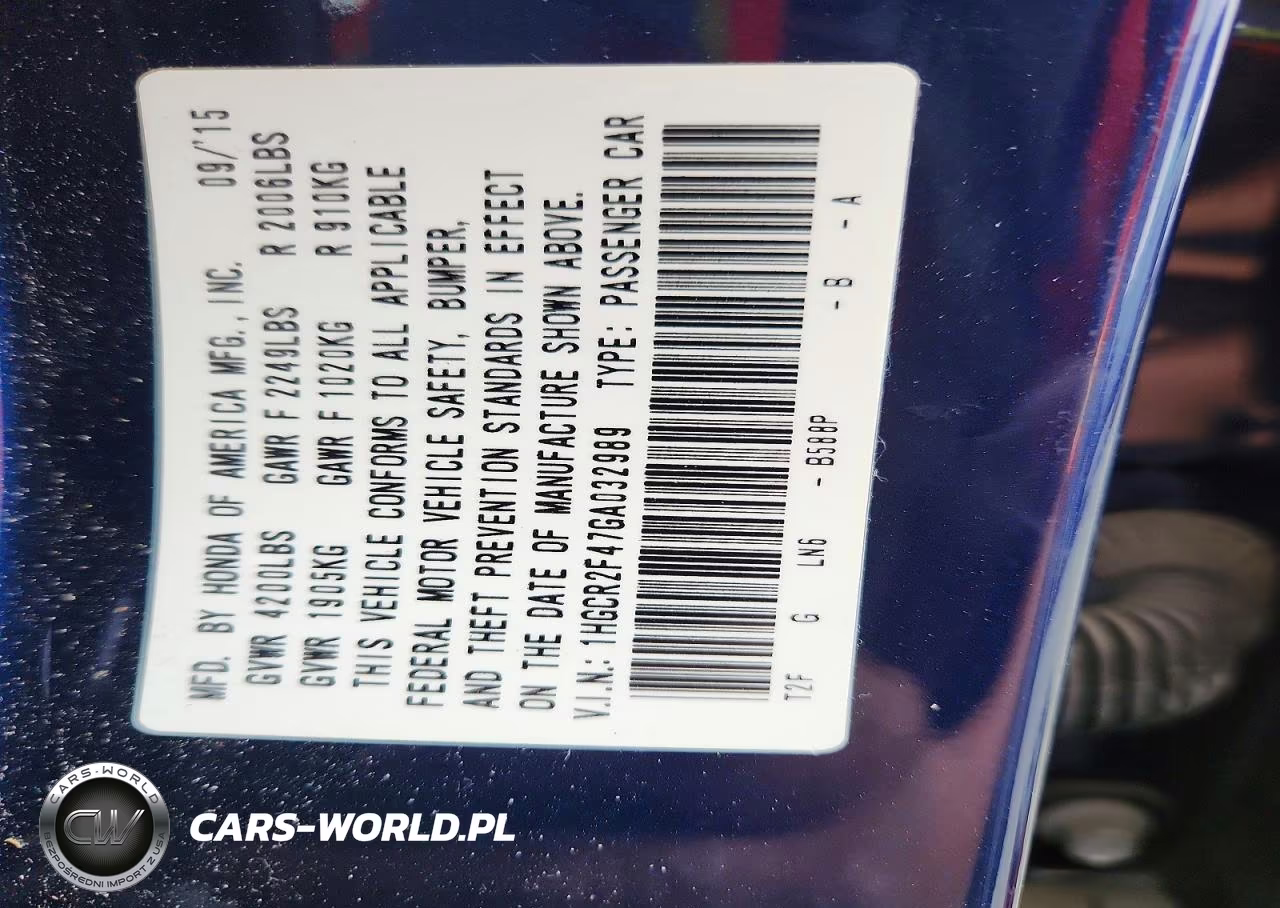 2016 Honda Accord Lx VIN:1HGCR2F47GA032989 - 12