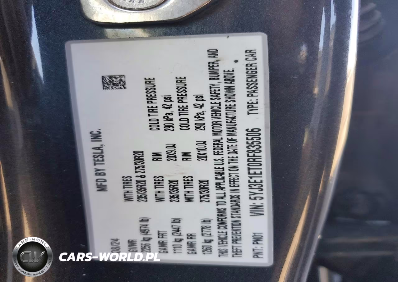 2024 Tesla Model 3 VIN:5YJ3E1ET0RF835506 - 12