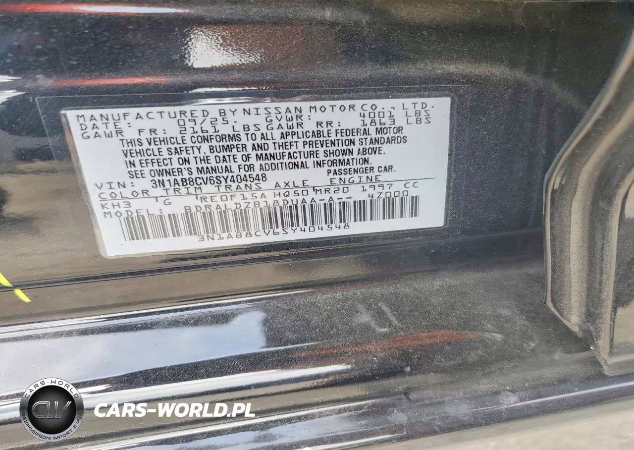 2025 Nissan Sentra Sv VIN:3N1AB8CV6SY404548 - 12