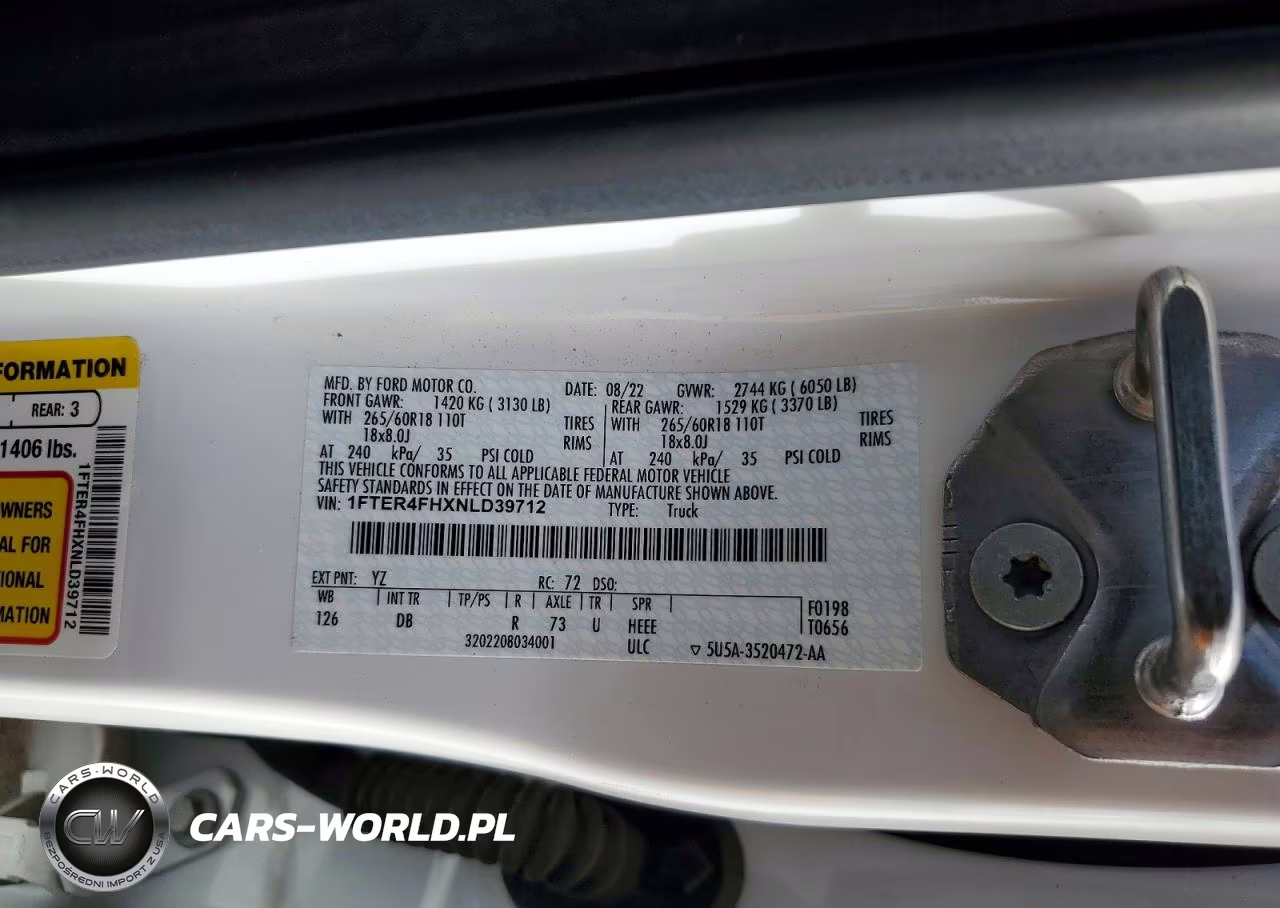 2022 Ford Ranger Xl VIN:1FTER4FHXNLD39712 - 13