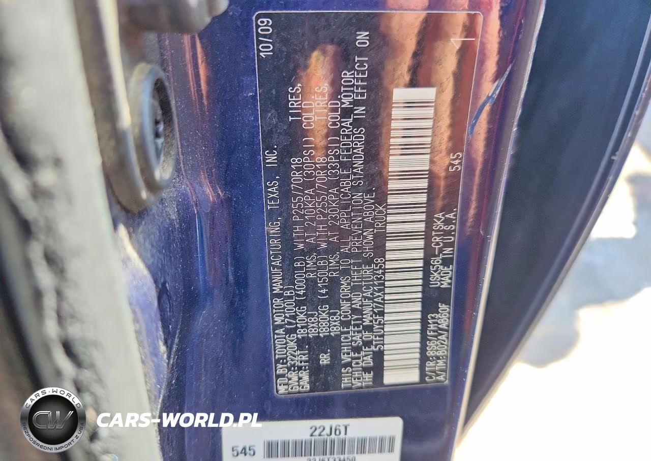 2010 Toyota Tundra Double Cab Sr5 VIN:5TFUY5F17AX113458 - 12