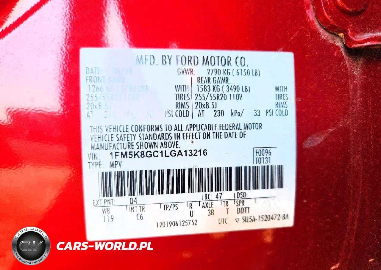 2020 Ford Explorer St VIN:1FM5K8GC1LGA13216 - 14