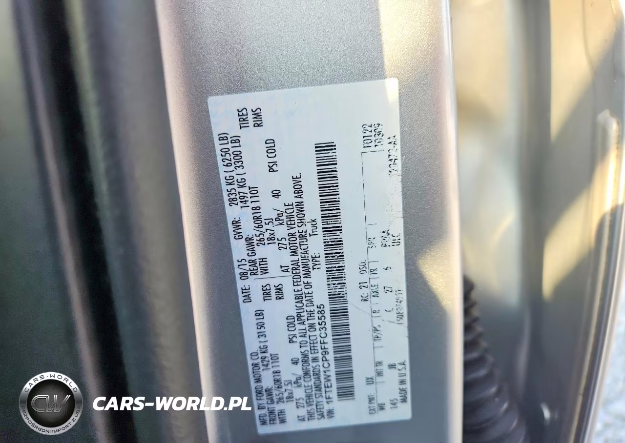 2015 Ford F150 Supercrew VIN:1FTEW1CP9FFC35585 - 12