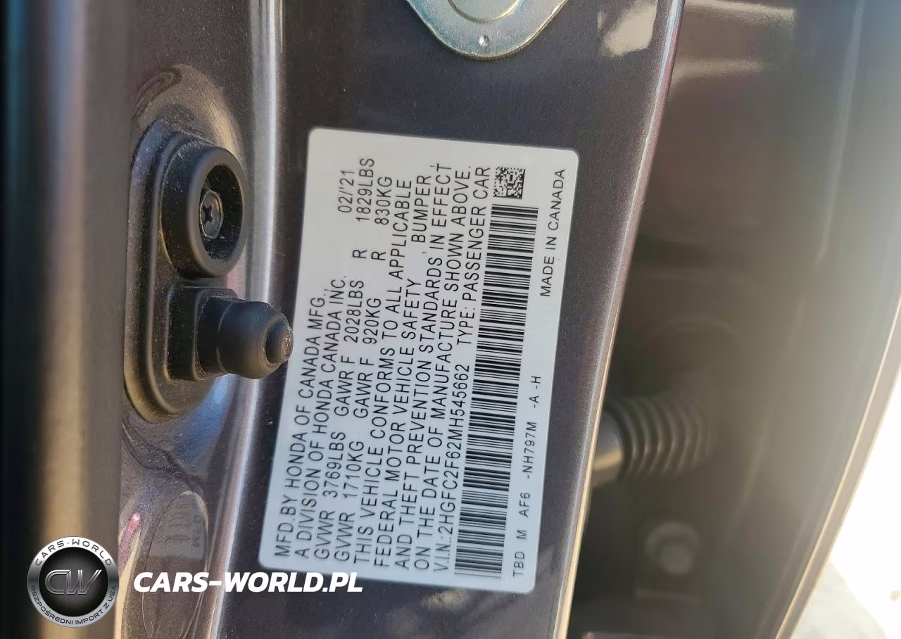 2021 Honda Civic Lx VIN:2HGFC2F62MH545662 - 12