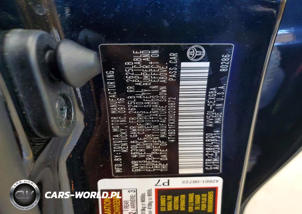 2017 Toyota Camry Hybrid Xle VIN:4T1BD1FKXHU209872 - 12