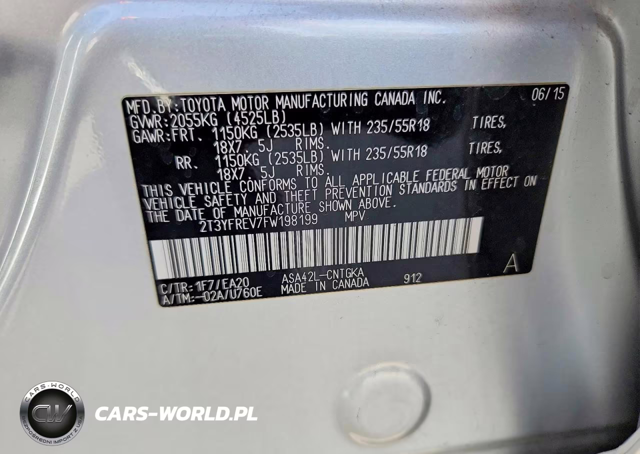 2015 Toyota Rav4 Limited VIN:2T3YFREV7FW198199 - 12