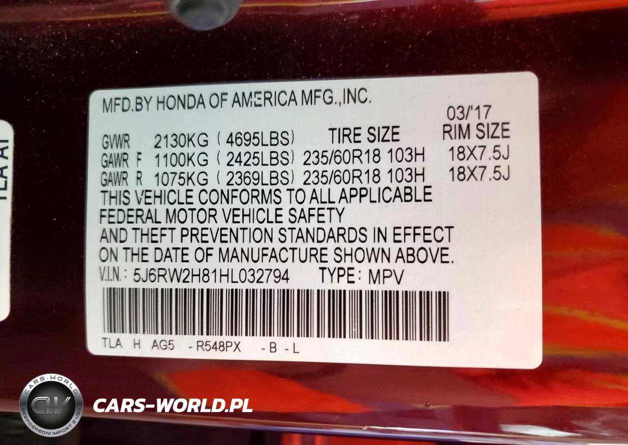2017 Honda Cr -V Exl VIN:5J6RW2H81HL032794 - 13