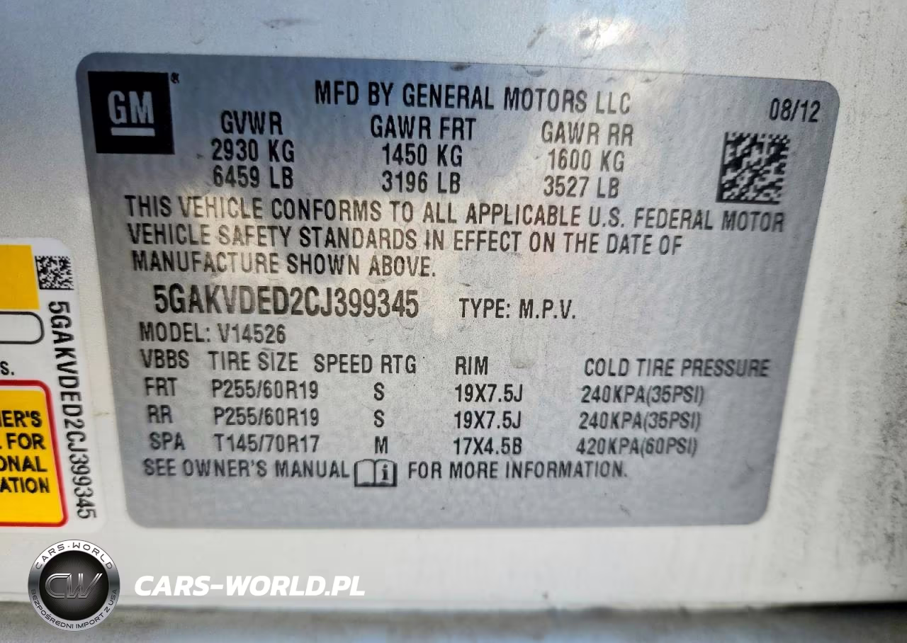 2012 Buick Enclave VIN:5GAKVDED2CJ399345 - 13