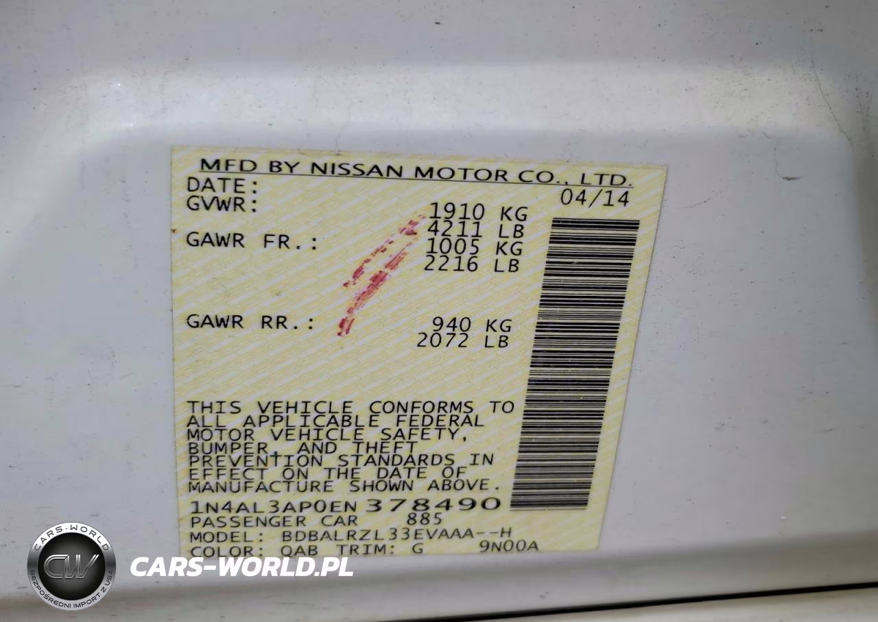 2014 Nissan Altima 2.5 S VIN:1N4AL3AP0EN378490 - 12
