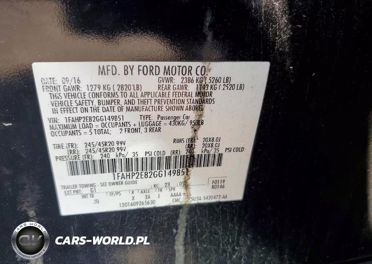 2016 Ford Taurus Sel VIN:1FAHP2E82GG149851 - 12