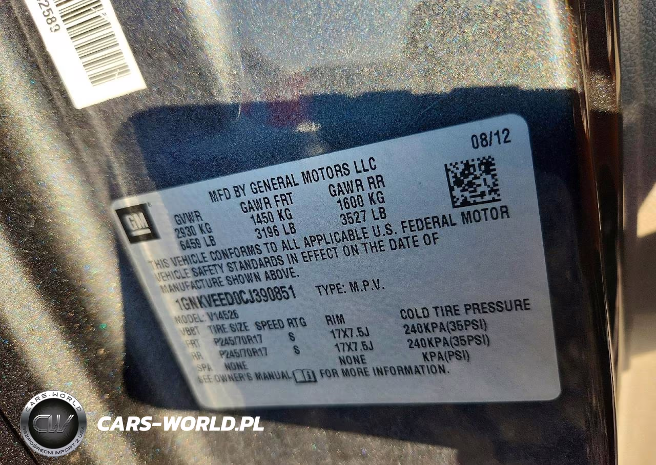 2012 Chevrolet Traverse Ls VIN:1GNKVEED0CJ390851 - 13
