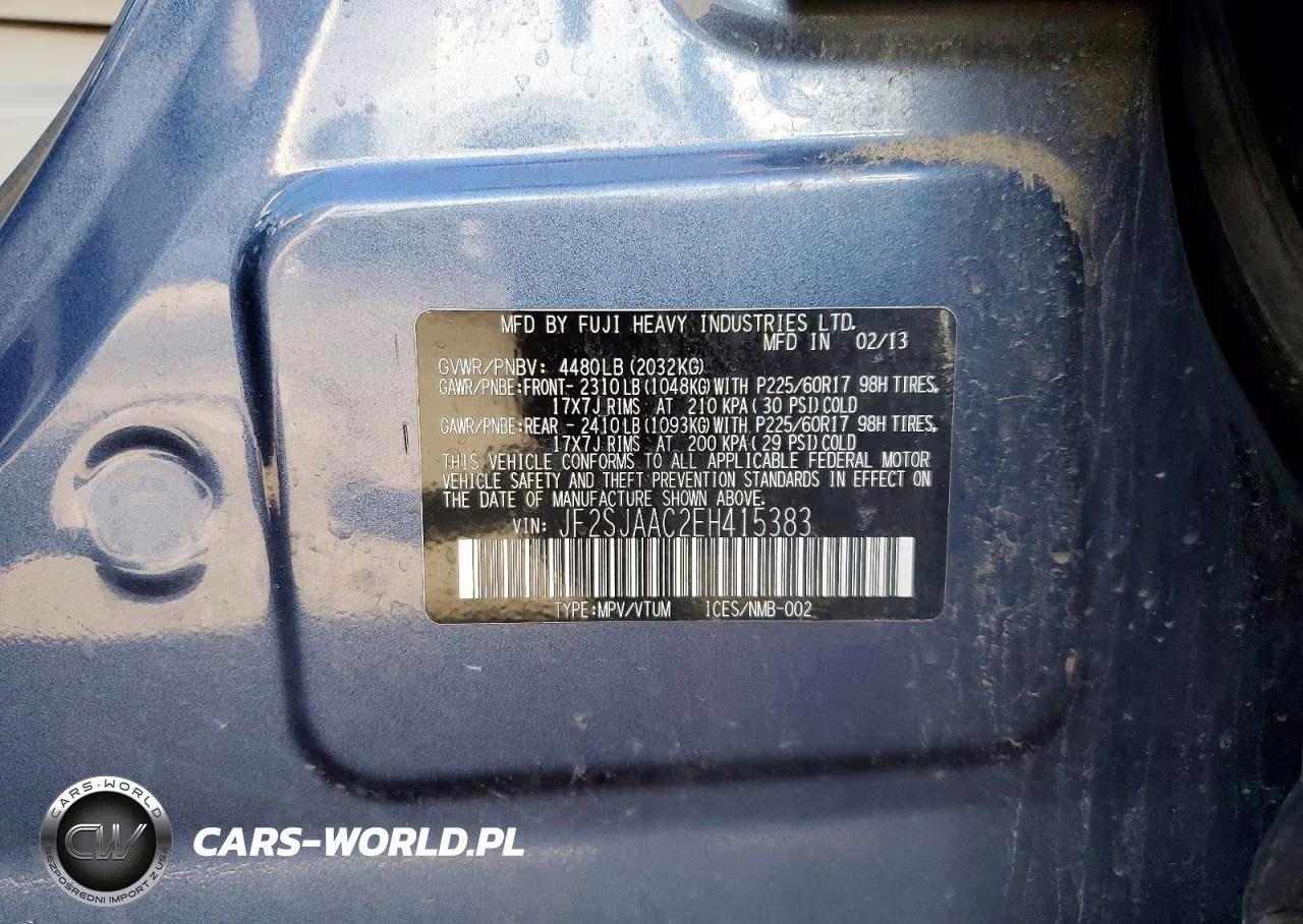 2014 Subaru Forester 2.5I VIN:JF2SJAAC2EH415383 - 13