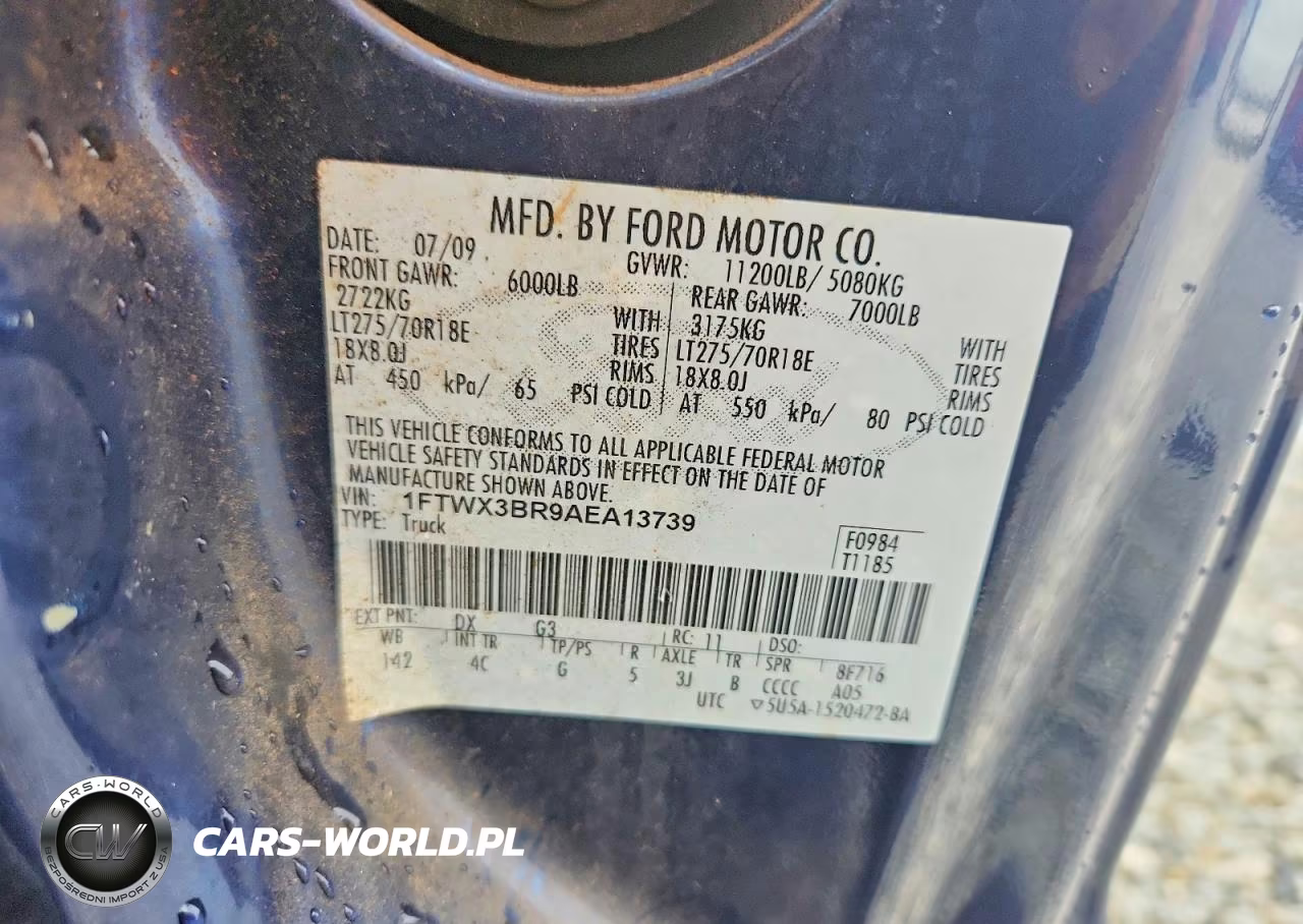2010 Ford F350 Super Duty VIN:1FTWX3BR9AEA13739 - 12