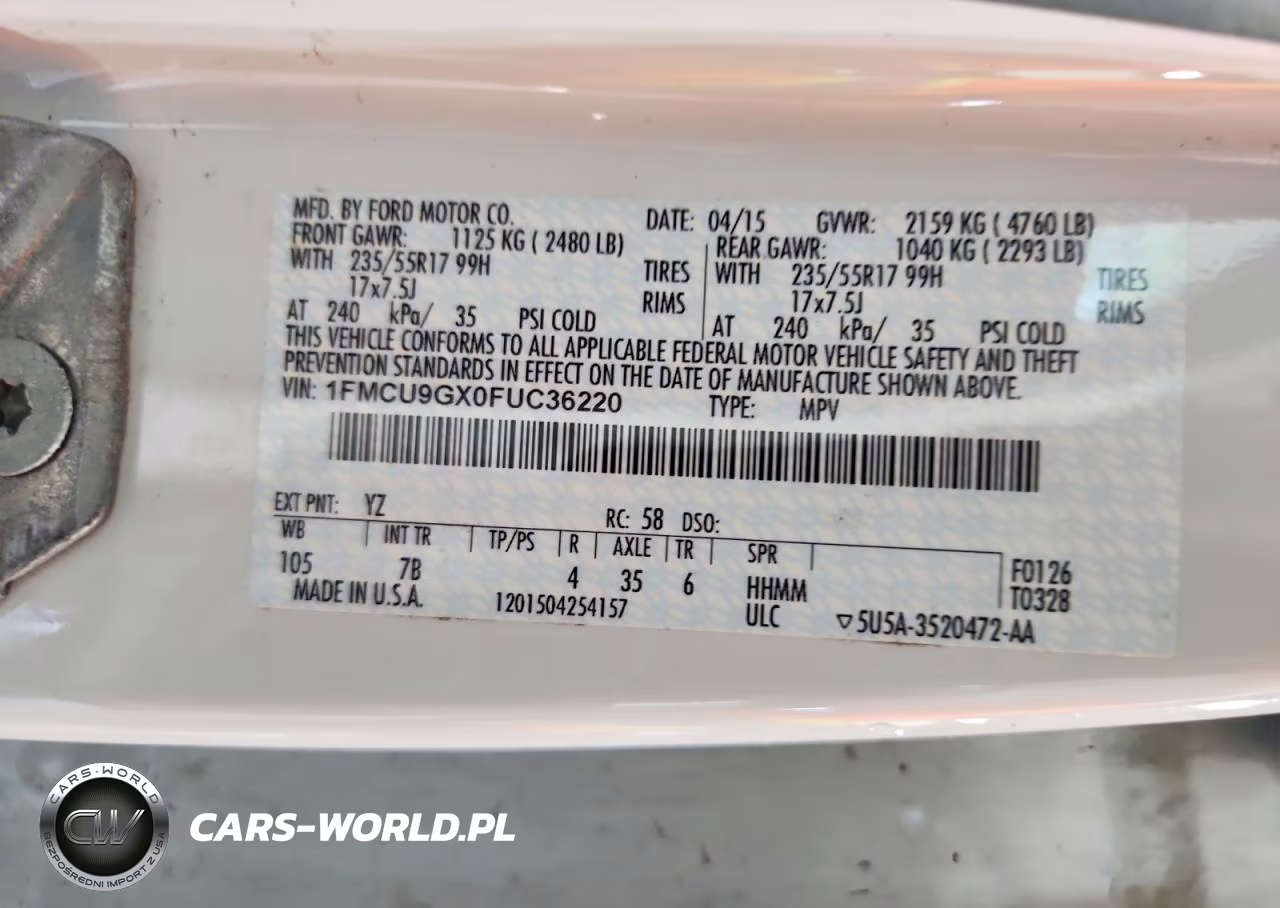 2015 Ford Escape Se VIN:1FMCU9GX0FUC36220 - 13