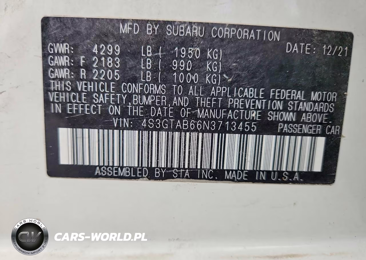 2022 Subaru Impreza VIN:4S3GTAB66N3713455 - 12
