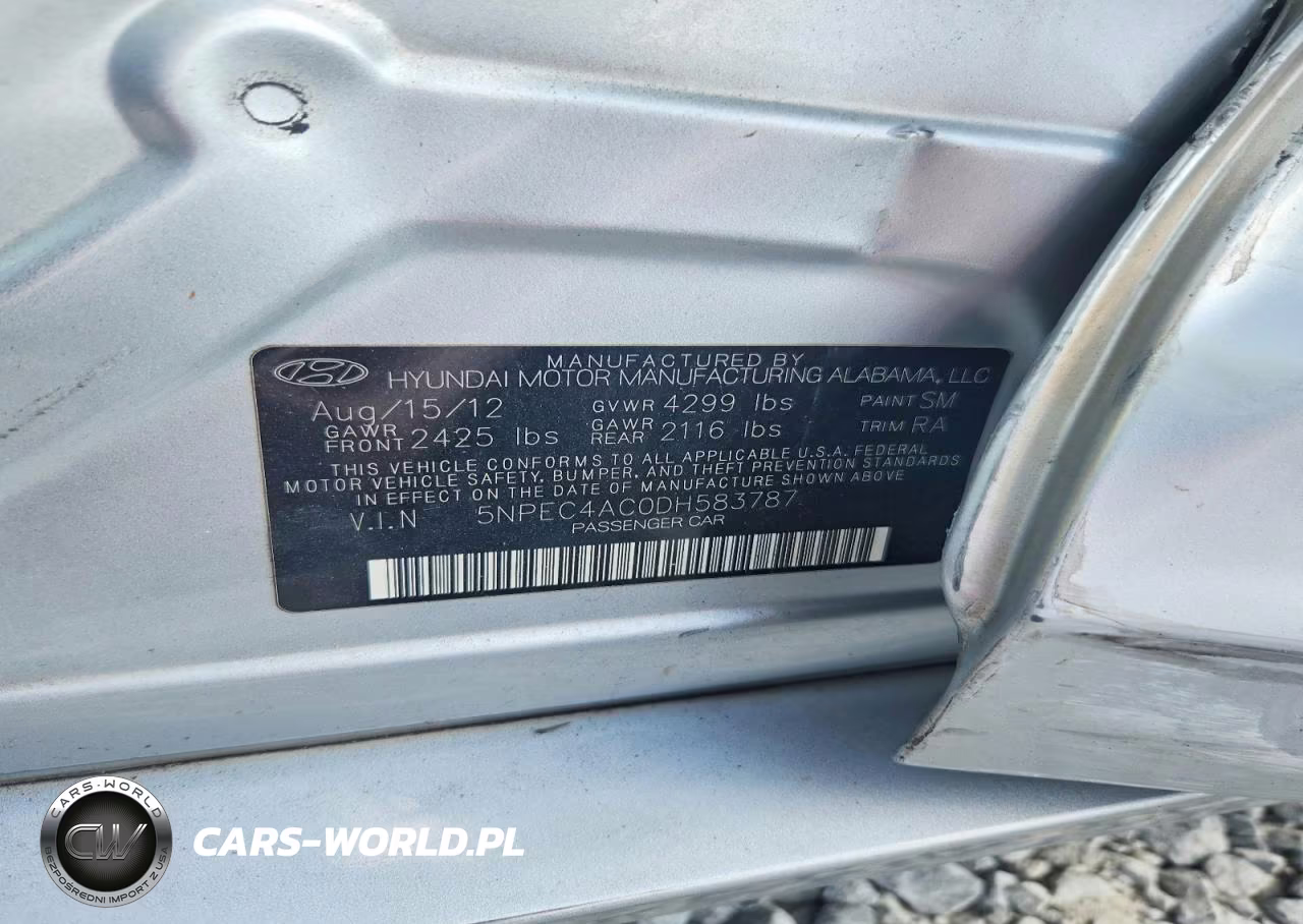 2013 Hyundai Sonata Limited VIN:5NPEC4AC0DH583787 - 12