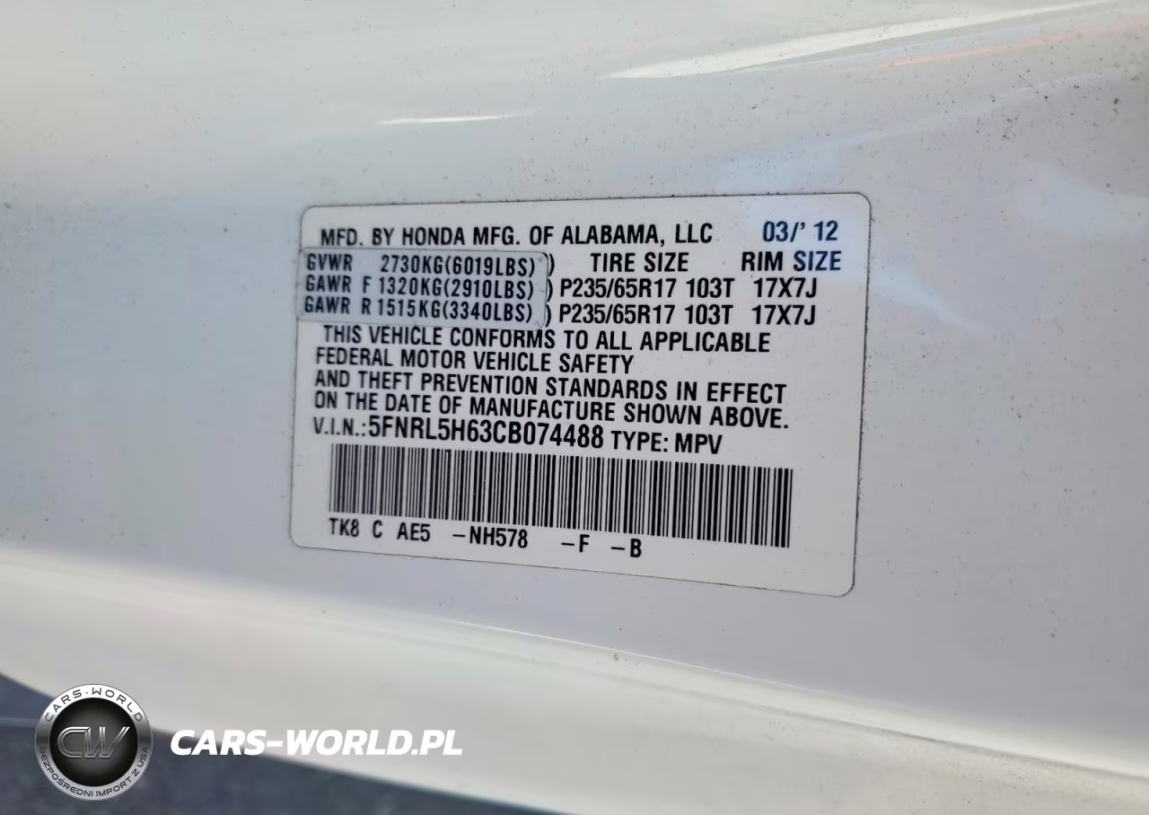 2012 Honda Odyssey Exl VIN:5FNRL5H63CB074488 - 13