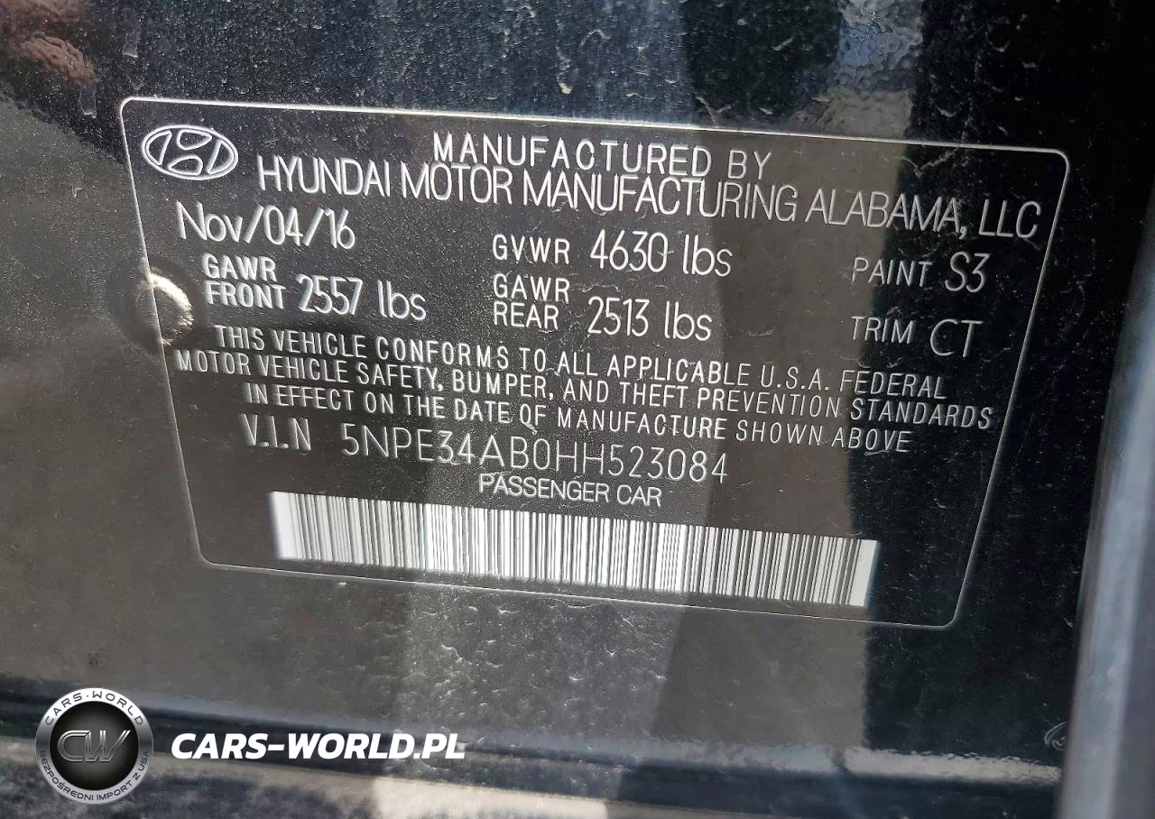 2017 Hyundai Sonata Limited 2.0T VIN:5NPE34AB0HH523084 - 12