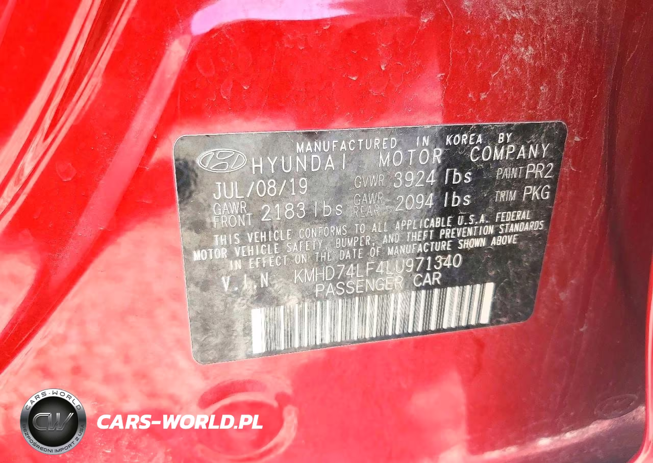 2020 Hyundai Elantra Se VIN:KMHD74LF4LU971340 - 12