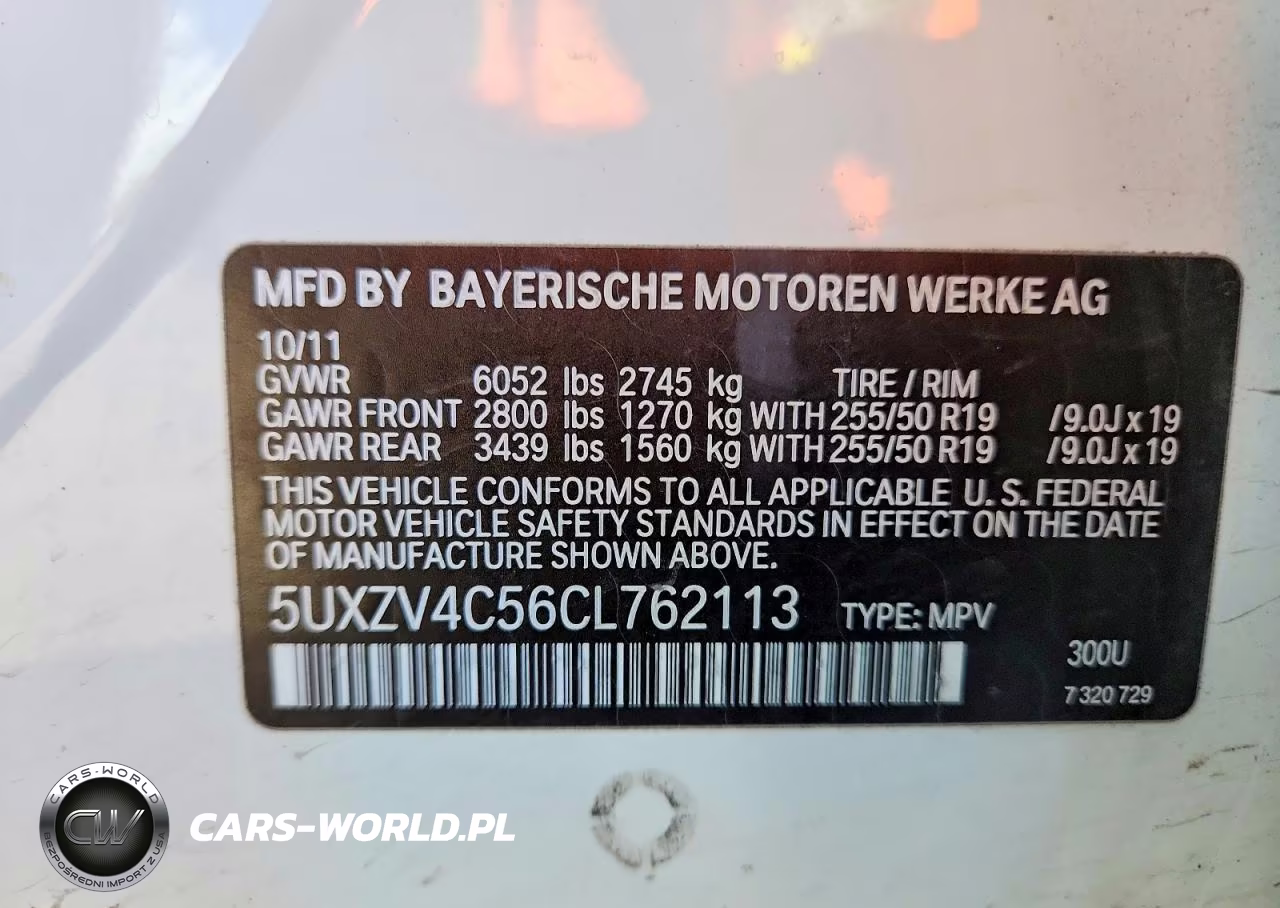2012 BMW X5 xDrive35I VIN:5UXZV4C56CL762113 - 13