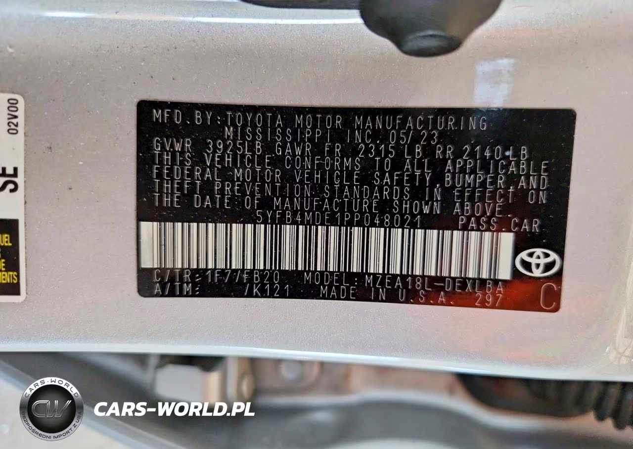 2023 Toyota Corolla Le VIN:5YFB4MDE1PP048021 - 12