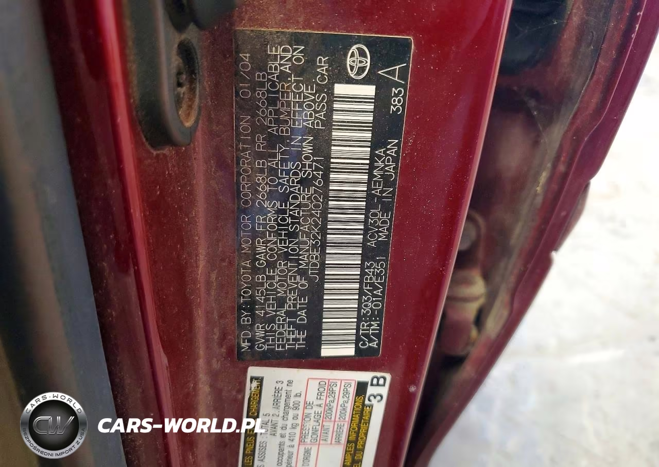 2004 Toyota Camry Le VIN:JTDBE32K240276471 - 12