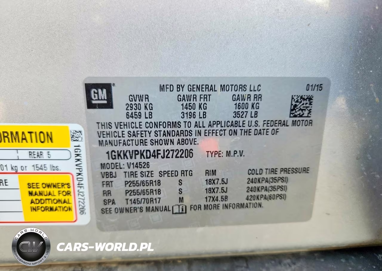2015 GMC Acadia Sle VIN:1GKKVPKD4FJ272206 - 14