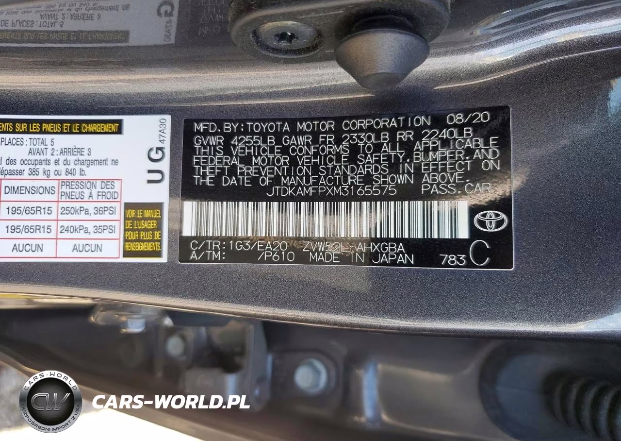 2021 Toyota Prius Prime Xle VIN:JTDKAMFPXM3165575 - 12