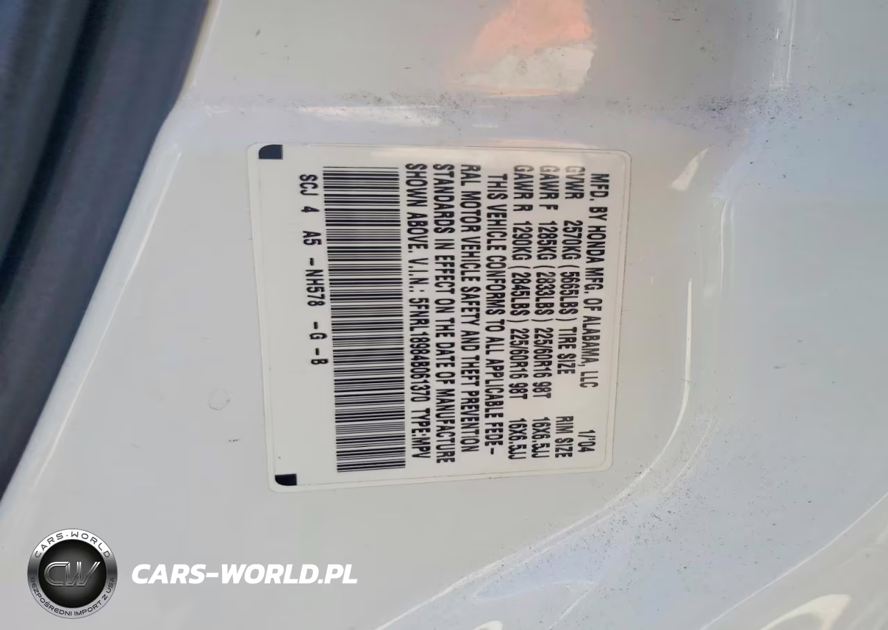 2004 Honda Odyssey Exl VIN:5FNRL18984B061370 - 13