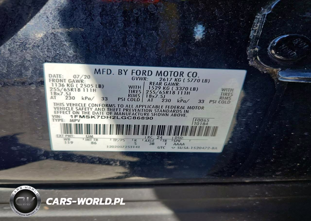 2020 Ford Explorer Xlt VIN:1FMSK7DH2LGC86890 - 14