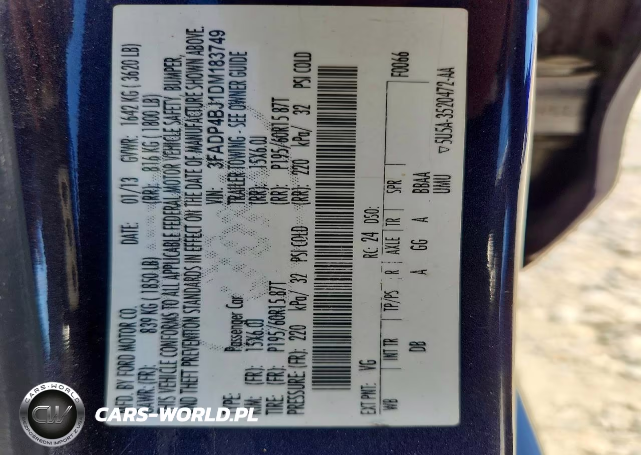 2013 Ford Fiesta Se VIN:3FADP4BJ1DM183749 - 12