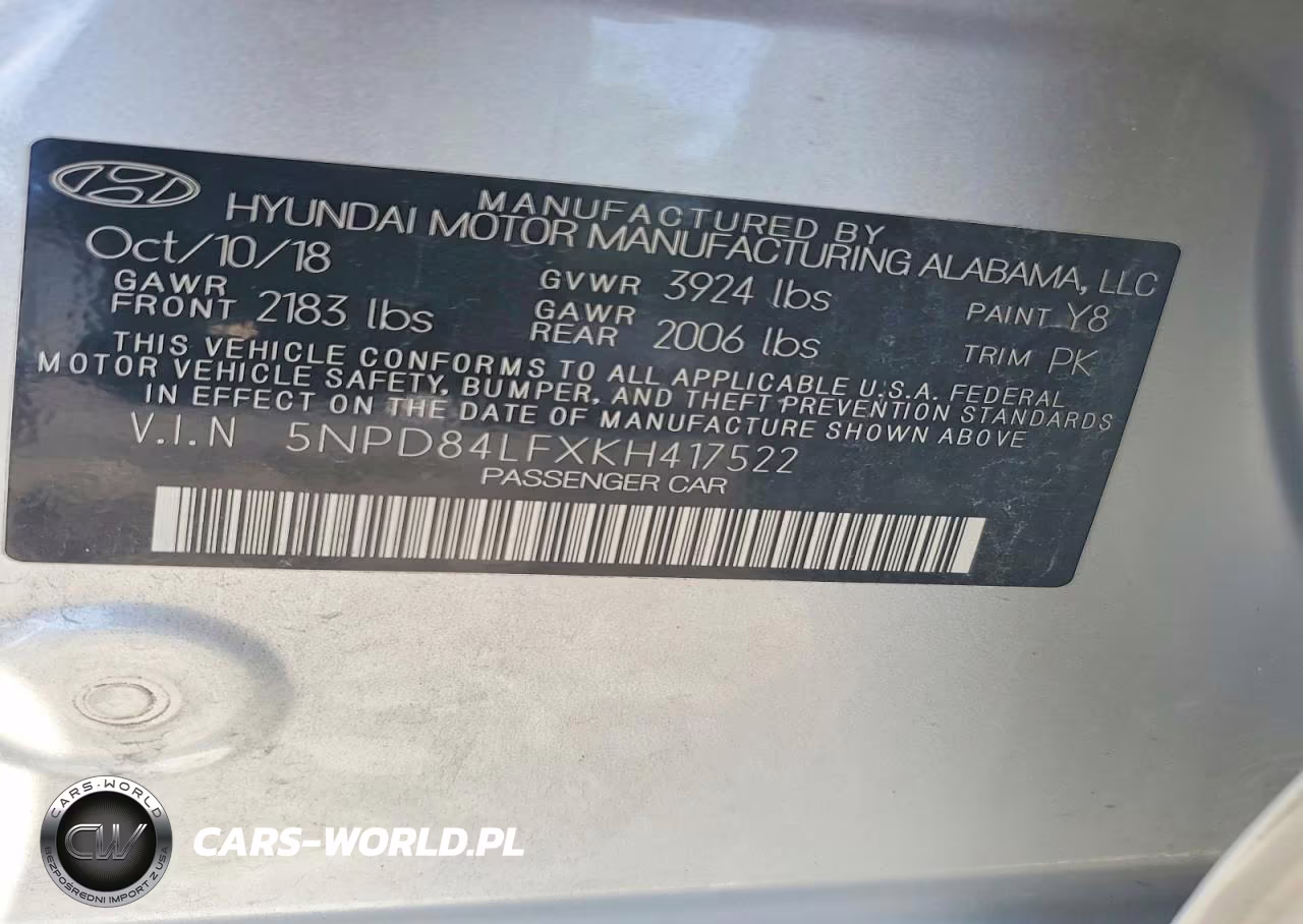 2019 Hyundai Elantra Limited VIN:5NPD84LFXKH417522 - 12