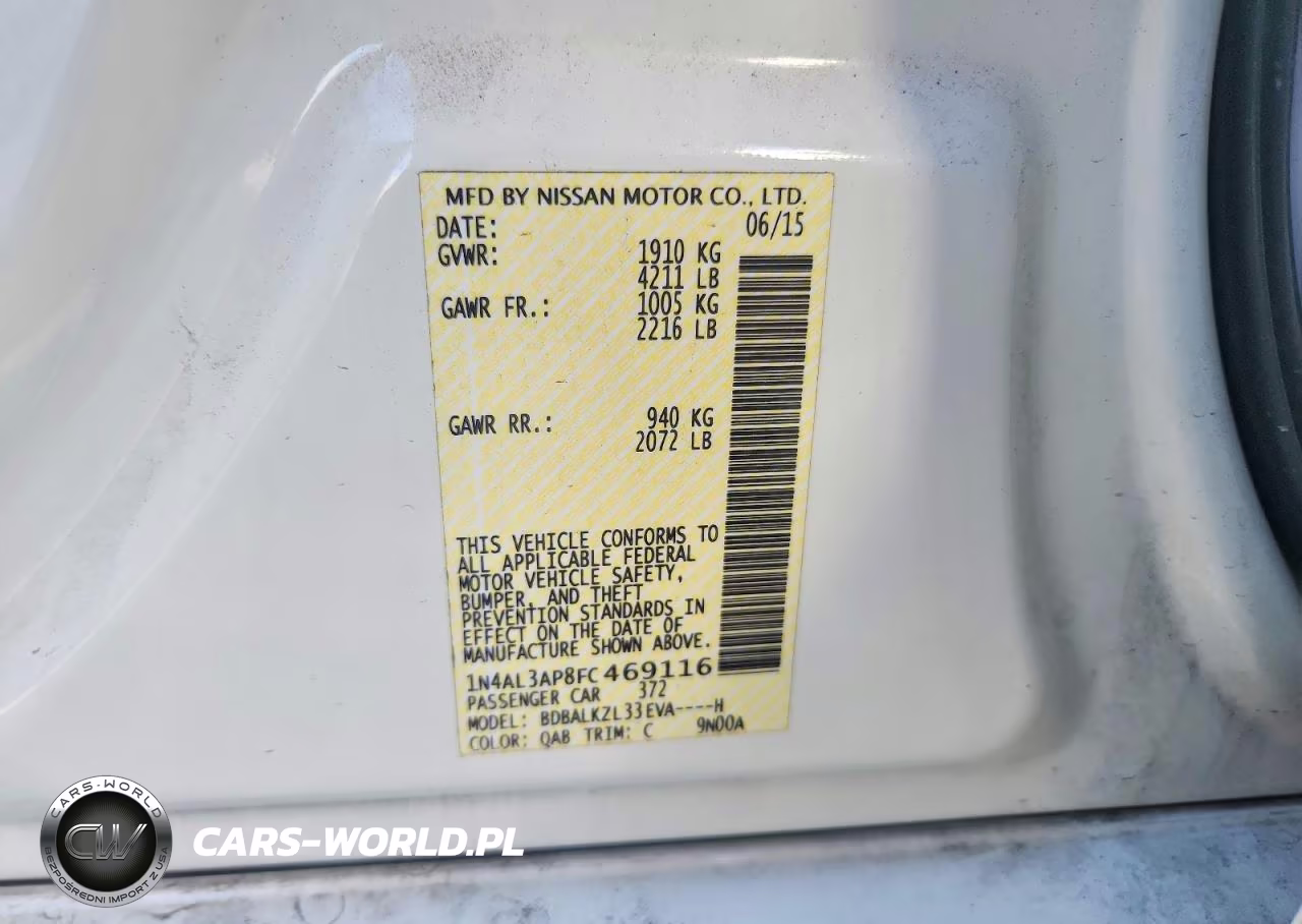 2015 Nissan Altima 2.5 Sv VIN:1N4AL3AP8FC469116 - 13