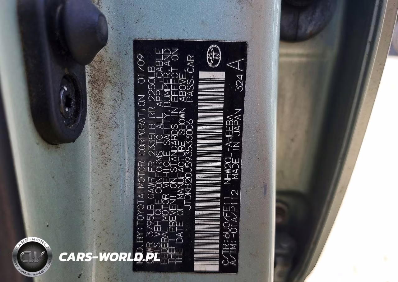 2009 Toyota Prius Base VIN:JTDKB20U593533006 - 12