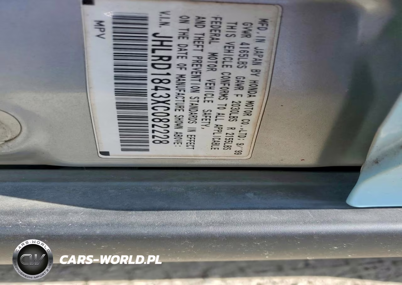 1999 Honda Cr-V Lx VIN:JHLRD1843XC082228 - 13