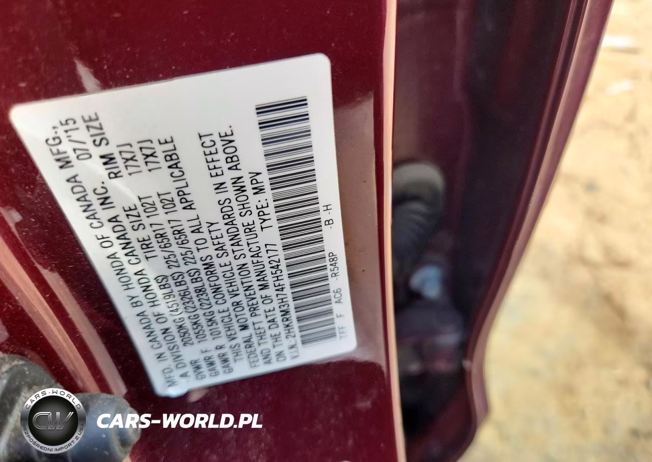 2015 Honda Cr-V Exl VIN:2HKRM3H74FH542177 - 13