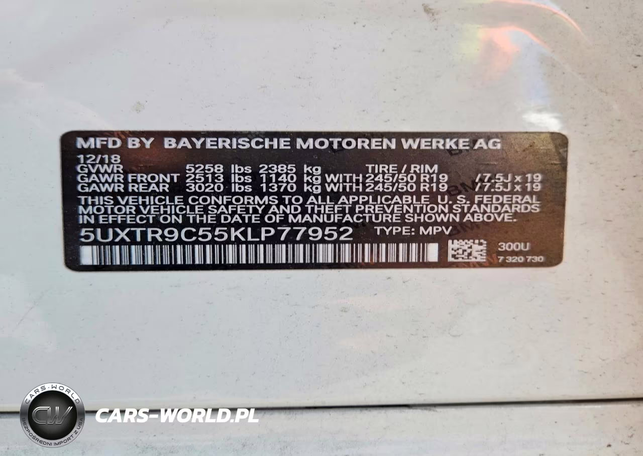 2019 BMW X3 xDrive30I VIN:5UXTR9C55KLP77952 - 13