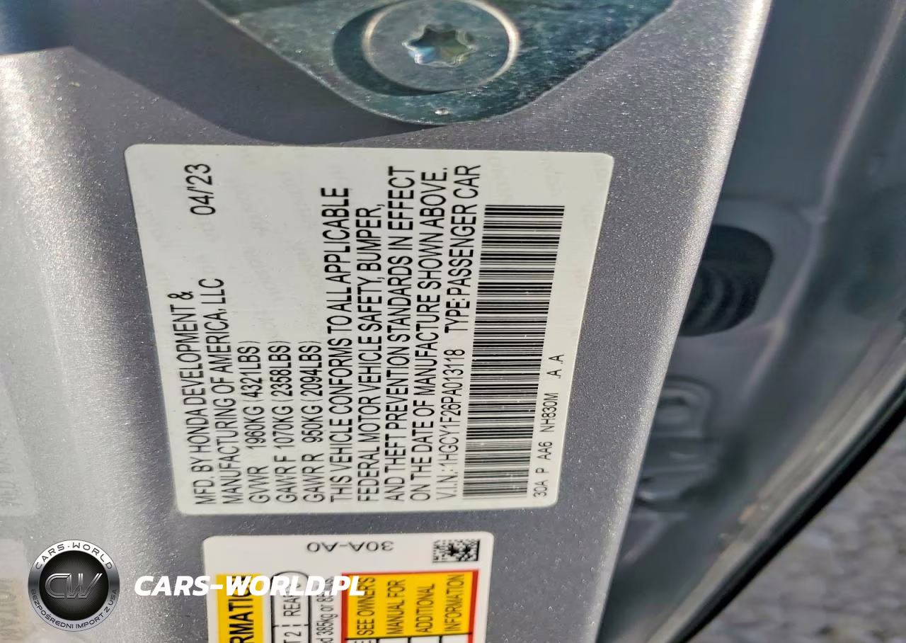 2023 Honda Accord Lx VIN:1HGCY1F26PA013118 - 12
