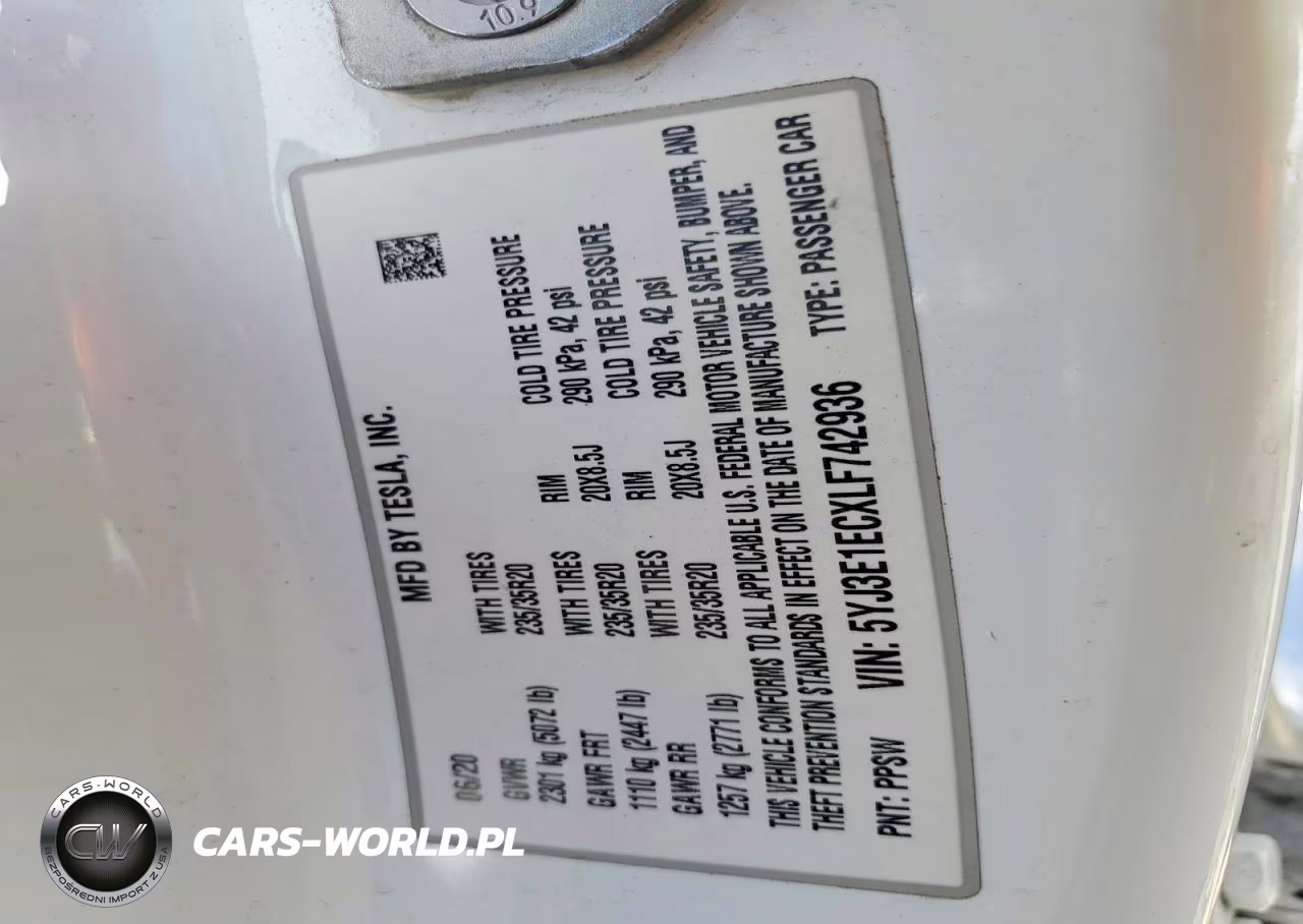 2020 Tesla Model 3 VIN:5YJ3E1ECXLF742936 - 12
