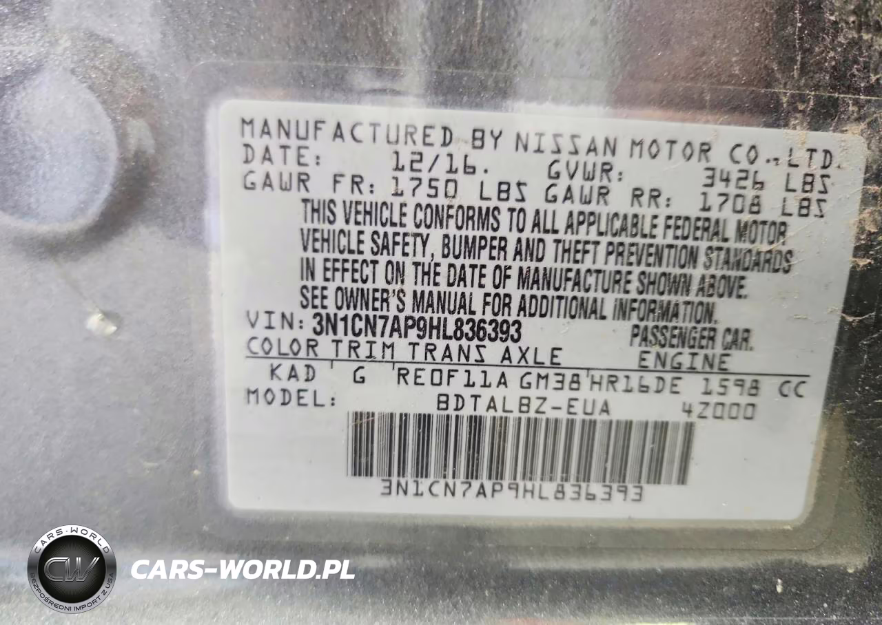 2017 Nissan Versa 1.6 Sv VIN:3N1CN7AP9HL836393 - 13
