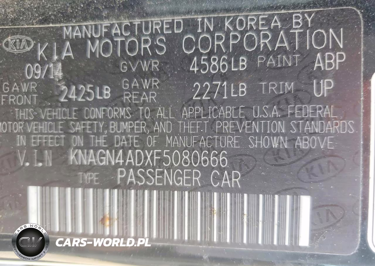 2015 Kia Optima Hybrid VIN:KNAGN4ADXF5080666 - 12