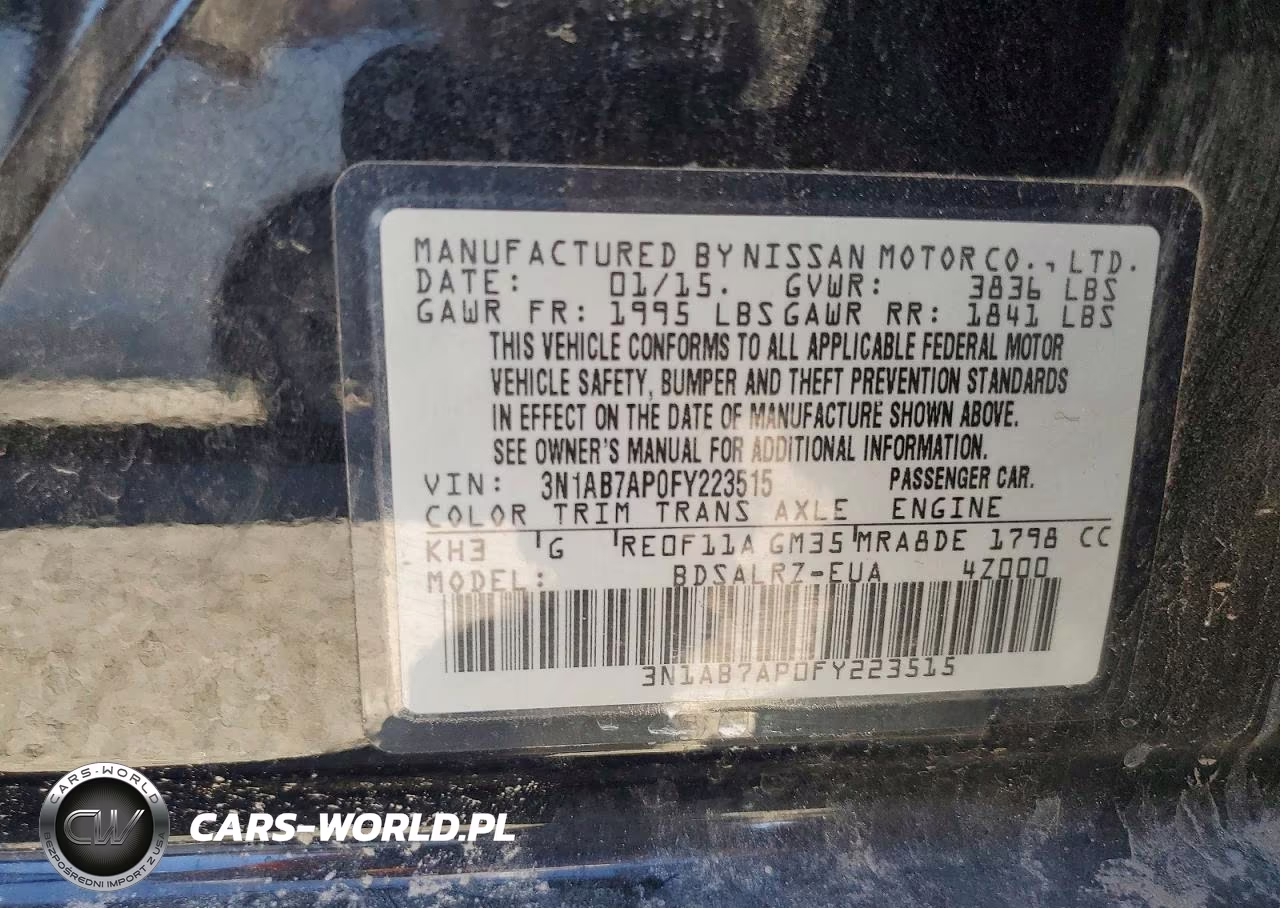 2015 Nissan Sentra Sr VIN:3N1AB7AP0FY223515 - 12