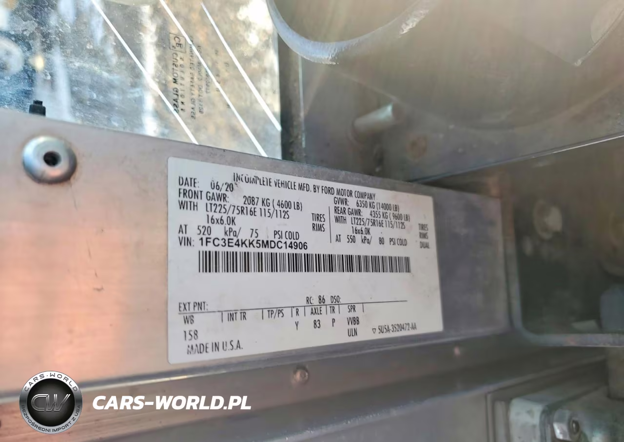 2021 Ford Econoline E450 Super Duty Commercial Stripped Chassis VIN:1FC3E4KK5MDC14906 - 13